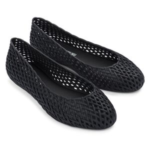 Melissa + Jason Wu Black Woven Jelly Flats Size 8